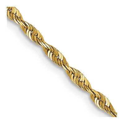 14K 20 inch 2mm Ultra Diamond-cut Rope with Lobster Clasp Chain