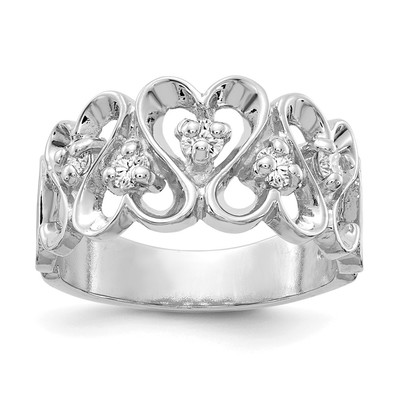 14k White Gold VS Diamond heart ring
