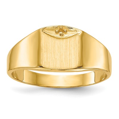 14k 8.0x7.0mm Closed Back Diamond Signet Ring Mounting