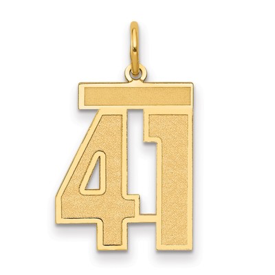 14k Medium Satin Number 41 Charm