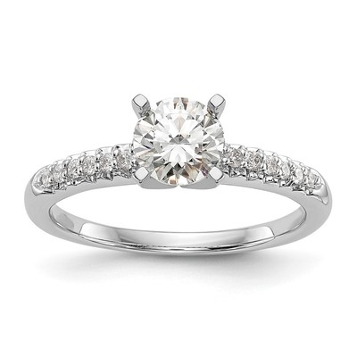 14K White Gold Lab Grown Diamond VS/SI+ G+ Peg Semi-mount Eng Ring