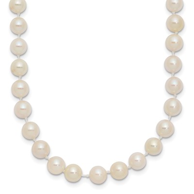 14k 5-6mm White Round Akoya Saltwater Cultured Pearl 20 inch Necklace