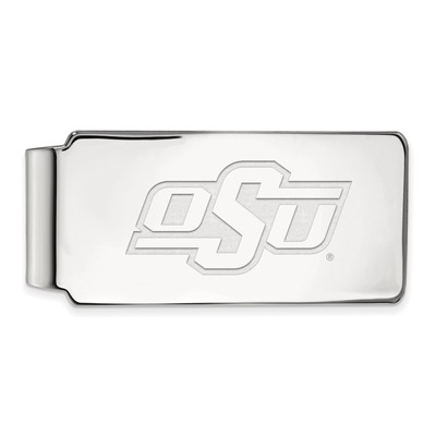 10k White Gold LogoArt Oklahoma State University O-S-U Money Clip
