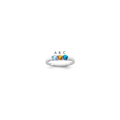 Sterling Silver Rhodium-plated Family Jewelry Mounting