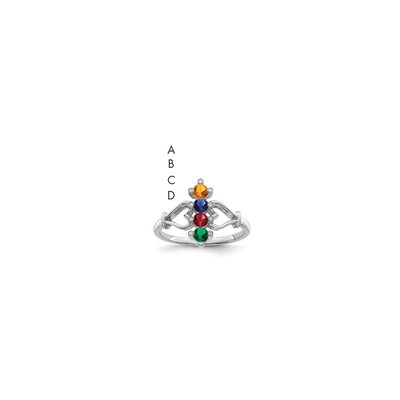 14K White Gold Family Jewelry Diamond Semi-Set Ring