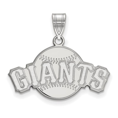 10k White Gold MLB LogoArt San Francisco Giants Baseball Medium Pendant