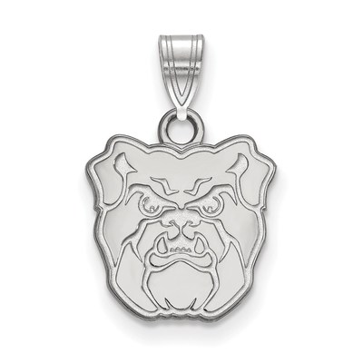 Sterling Silver Rhodium-plated LogoArt Butler University Bulldog Small Pendant