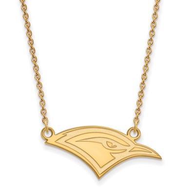 Sterling Silver Gold-plated LogoArt University of Tennessee at Chattanooga Mockingbird Small Pendant 18 inch Necklace