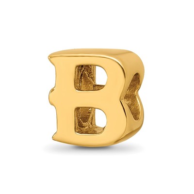 Sterling Silver Gold-plated Reflections Letter B Bead