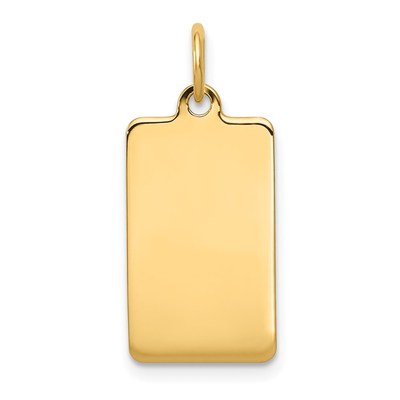 14k Plain .035 Gauge Rectangular Engravable Disc Charm