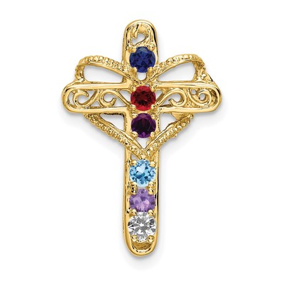 14k Synthetic Diamond family jewelry pendant