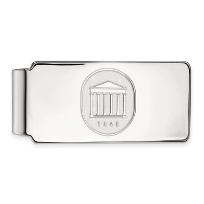 14k White Gold LogoArt University of Mississippi 1848 Crest Money Clip
