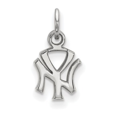 14k White Gold MLB LogoArt New York Yankees N-Y Extra Small Pendant