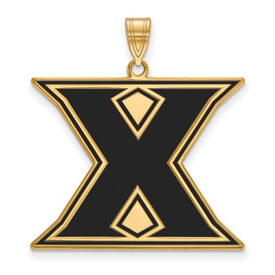 Sterling Silver Gold-plated LogoArt Xavier University Letter X Extra Large Enameled Pendant