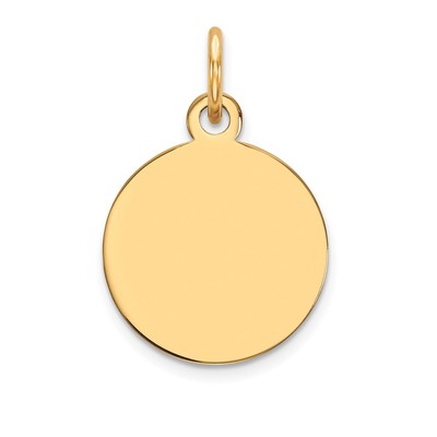 10K Plain .018 Gauge Circular Engravable Disc Charm