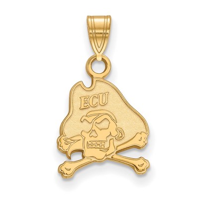 Sterling Silver Gold-plated LogoArt East Carolina University Pirate Small Pendant