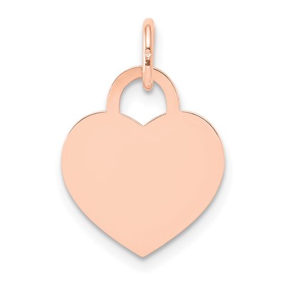 14k Rose Gold Small Engraveable Heart Charm