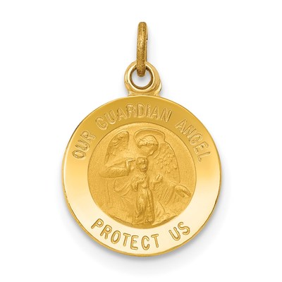 14k Guardian Angel Medal Charm