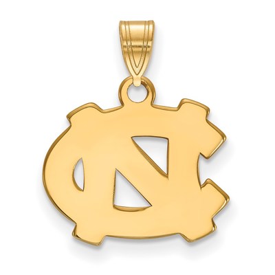 14k Gold LogoArt University of North Carolina N-C Small Pendant
