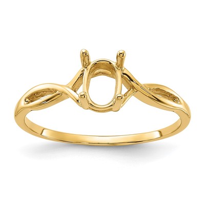 14k Polished 7x5 Oval Gemstone Ring Mounting