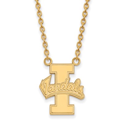 10k Gold LogoArt University of Idaho Vandals Large Pendant 18 inch Necklace