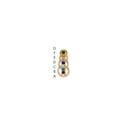14k 7 Genuine Stone Family Pendant