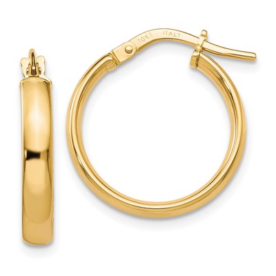 10K Gold Polished Hoop Earrings
