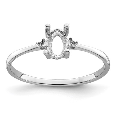 14k White Gold Birthstone Ring Mounting