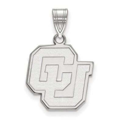 10k White Gold LogoArt University of Colorado C-U Medium Pendant