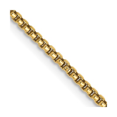 14K 22 inch 1.5mm Semi-Solid Round Box with Lobster Clasp Chain