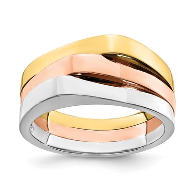 14k Tri-Color Triple Peaked Top Band