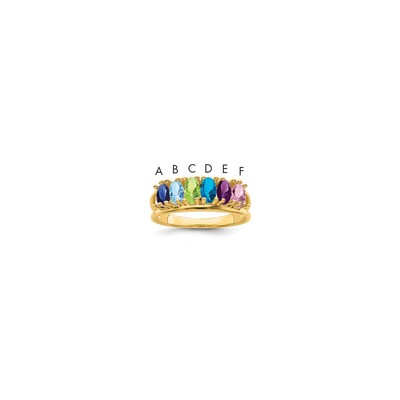 14k Synthetic Family Jewelry Ring