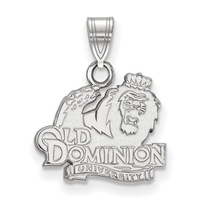 Sterling Silver Rhodium-plated LogoArt Old Dominion University Small Pendant