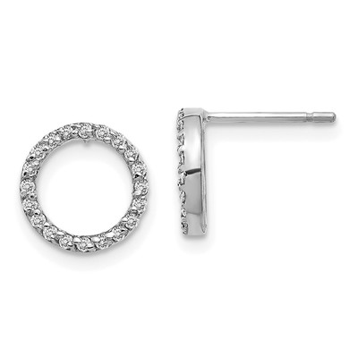 14k White Gold Open Circle Earrings Mounting