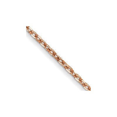 14K Rose Gold 24 inch 1.10mm Diamond-cut Cable with Lobster Clasp Chain