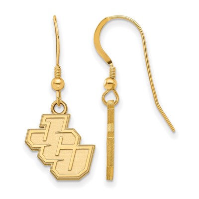 Sterling Silver Gold-plated LogoArt John Carroll University Small Dangle Wire Earrings