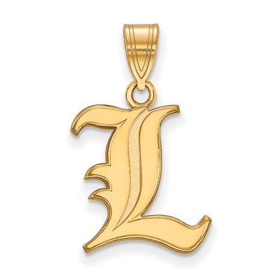 10k Gold LogoArt University of Louisville Letter L Medium Pendant