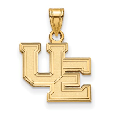 Sterling Silver Gold-plated LogoArt University of Evansville Purple Aces Small Pendant