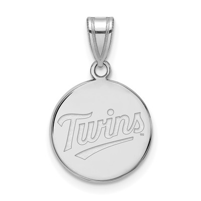 14k White Gold MLB LogoArt Minnesota Twins T-C Medium Disc Pendant