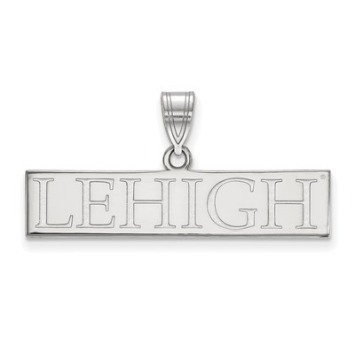 10k White Gold LogoArt Lehigh University Large Bar Pendant