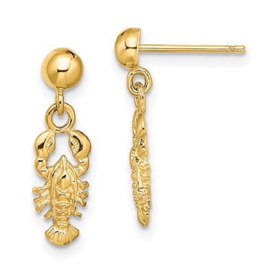 10K Lobster Post Dangle Earrings