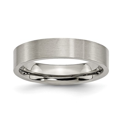 Chisel Titanium Brushed 5mm Flat Band