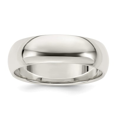 Sterling Silver 7mm Half Round Size 6 Band