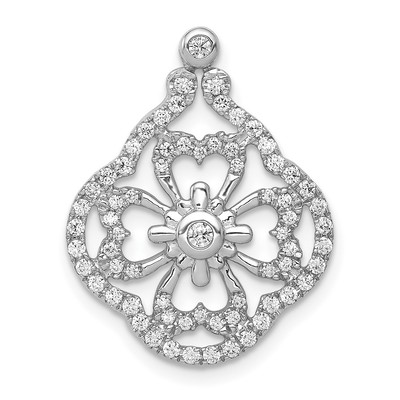 14k White Gold 1/2ct. Diamond Fancy Chain Slide