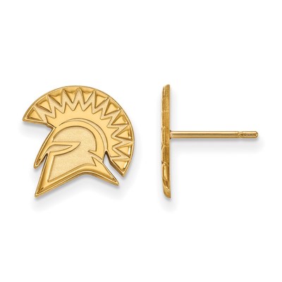 10k Gold LogoArt San Jose State University Spartan Small Post Earrings