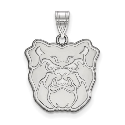 10k White Gold LogoArt Butler University Bulldog Large Pendant