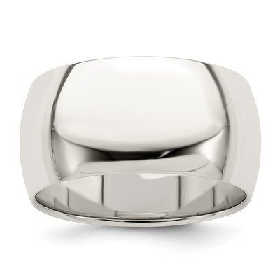 Sterling Silver 10mm Half Round Size 10 Band