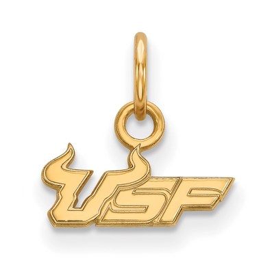 14k Gold LogoArt University of South Florida U-S-F Extra Small Pendant
