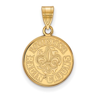 10k Gold LogoArt University of Louisiana at Lafayette Medium Pendant