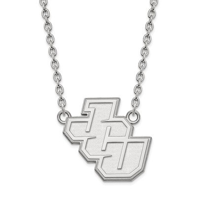 10k White Gold LogoArt John Carroll University Large Pendant 18 inch Necklace